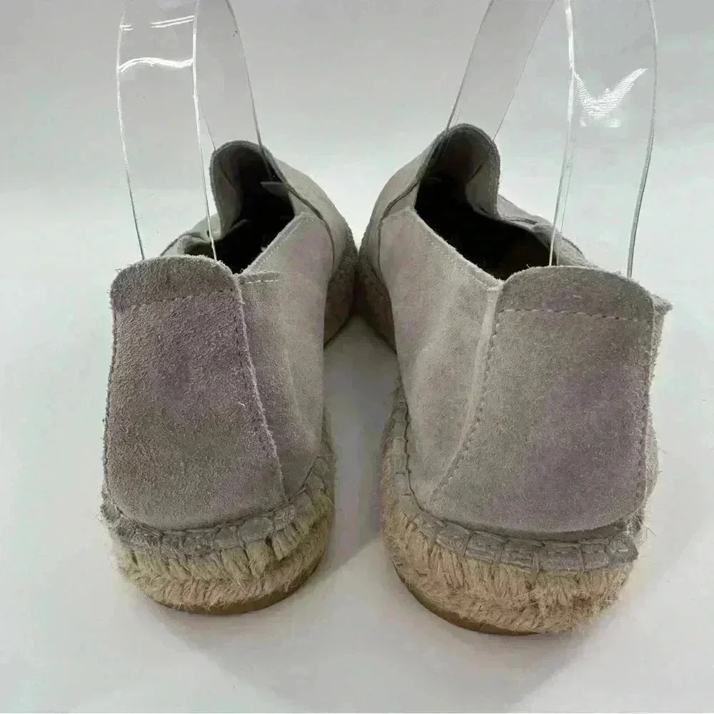 Fabiolas flats size 40 gray suede flatform Espadrilles coastal coastal granny